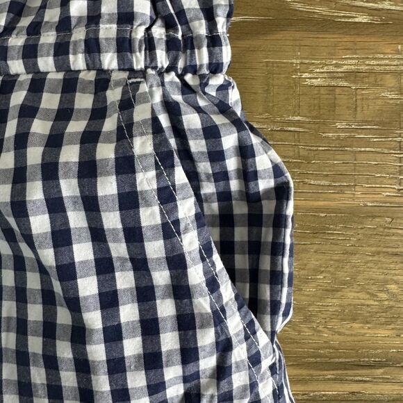 Tory Burch sleeveless boatneck romper navy gingham size large - Picture 9 of 11